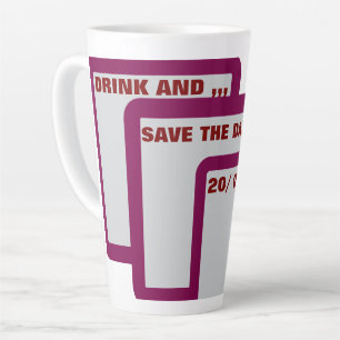 Bewerkbare Save the Date sticker – Drink en... Latte Mok