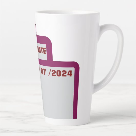 Bewerkbare Save the Date Sticker – Drink en... Latte Mok (Rechts)