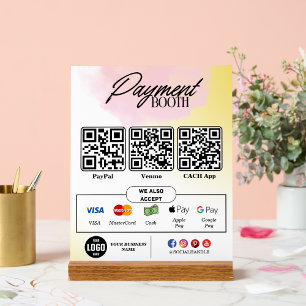 Bewerkbare Scan to Pay Sign - QR Code Sjabloon Acryl Bord