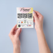 Bewerkbare Scan to Pay Sign - QR Code Sjabloon Flyer (Hand)