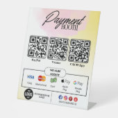 Bewerkbare Scan to Pay Sign - QR Code Sjabloon Reclamebord Met Voetstuk (Voorkant)