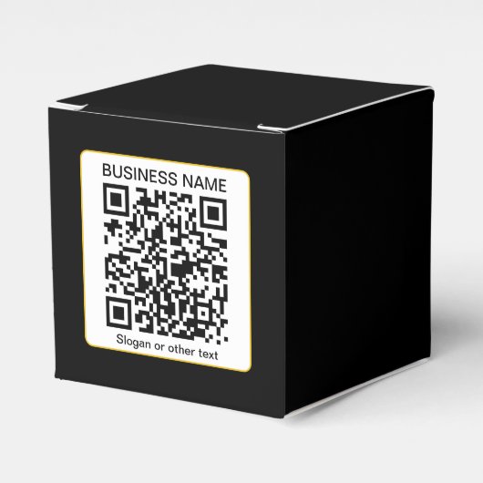Bewerkbare scanbare QR-code + uw bedrijfsnaam Bedankdoosjes (Voorkant Zijde)