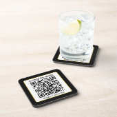 Bewerkbare, scanbare QR-code + uw bedrijfsnaam Bier Onderzetter (Rechterzijde)