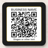Bewerkbare, scanbare QR-code + uw bedrijfsnaam Bier Onderzetter (Voorkant)