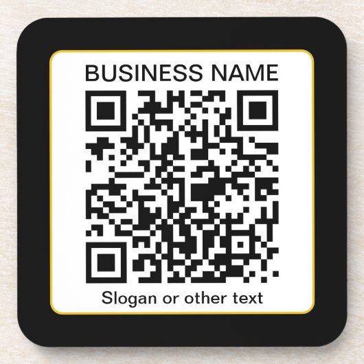 Bewerkbare, scanbare QR-code + uw bedrijfsnaam Bier Onderzetter (Voorkant)