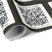 Bewerkbare, scanbare QR-code + uw bedrijfsnaam Cadeaupapier (Rol Hoek)