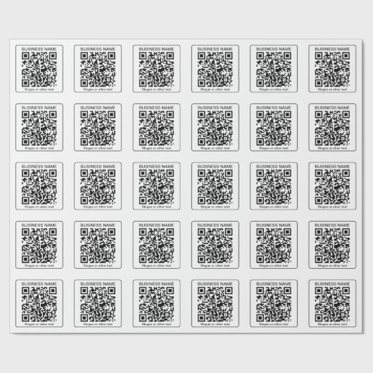 Bewerkbare, scanbare QR-code + uw bedrijfsnaam Cadeaupapier (Vlak)