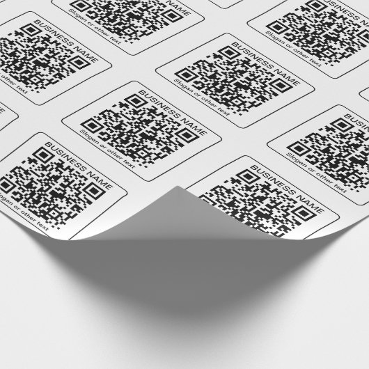 Bewerkbare, scanbare QR-code + uw bedrijfsnaam Cadeaupapier (Hoek)