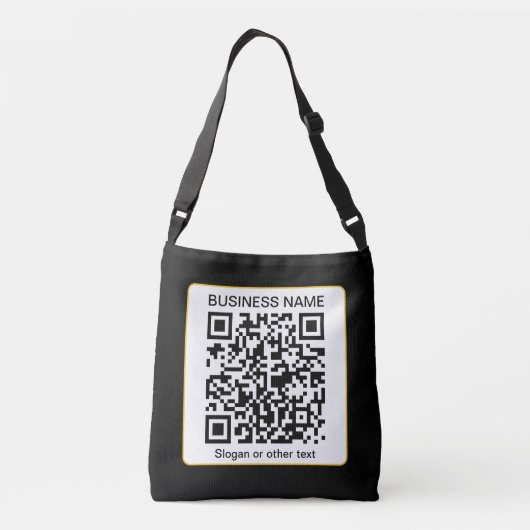 Bewerkbare, scanbare QR-code + uw bedrijfsnaam Crossbody Tas (Achterkant)