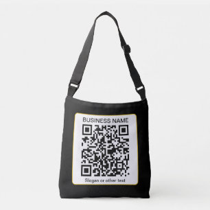 Bewerkbare, scanbare QR-code + uw bedrijfsnaam Crossbody Tas