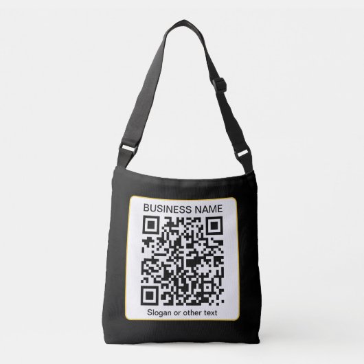 Bewerkbare, scanbare QR-code + uw bedrijfsnaam Crossbody Tas (Voorkant)