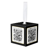 Bewerkbare, scanbare QR-code + uw bedrijfsnaam Decoratie (Voorkant hoekig)