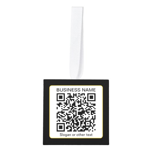 Bewerkbare, scanbare QR-code + uw bedrijfsnaam Decoratie (Voorkant)