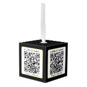 Bewerkbare, scanbare QR-code + uw bedrijfsnaam Decoratie (Achter hoekig)