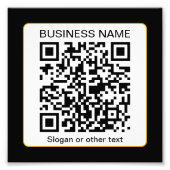 Bewerkbare, scanbare QR-code + uw bedrijfsnaam Foto Afdruk (Voorkant)