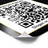 Bewerkbare, scanbare QR-code + uw bedrijfsnaam Foto Afdruk (Hoek)
