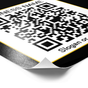 Bewerkbare, scanbare QR-code + uw bedrijfsnaam Foto Afdruk