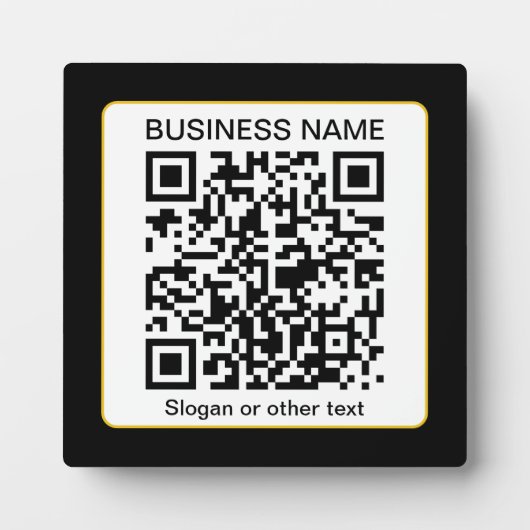 Bewerkbare, scanbare QR-code + uw bedrijfsnaam Fotoplaat (Voorkant)