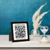 Bewerkbare, scanbare QR-code + uw bedrijfsnaam Fotoplaat (Insitu)