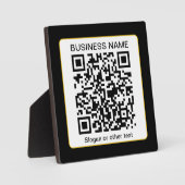 Bewerkbare, scanbare QR-code + uw bedrijfsnaam Fotoplaat (Voorkant)