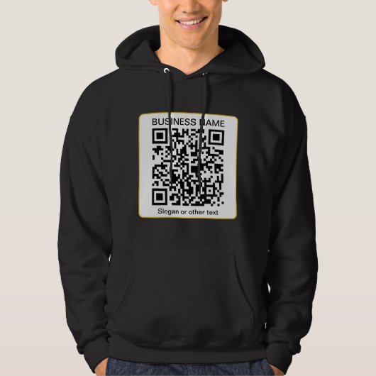 Bewerkbare, scanbare QR-code + uw bedrijfsnaam Hoodie (Voorkant)