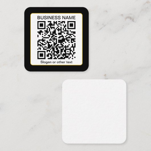 Bewerkbare, scanbare QR-code + uw bedrijfsnaam Informatiekaartje (Voorkant / Achterkant)