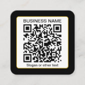 Bewerkbare, scanbare QR-code + uw bedrijfsnaam Informatiekaartje (Voorkant)