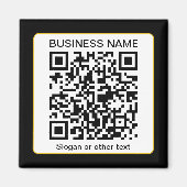 Bewerkbare, scanbare QR-code + uw bedrijfsnaam Magneet (Voorkant)