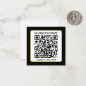 Bewerkbare, scanbare QR-code + uw bedrijfsnaam Notitiekaartje (Voorkant / Achterkant in situ)