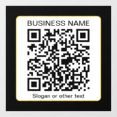 Bewerkbare scanbare QR-code + uw bedrijfsnaam Raamsticker (Vel)