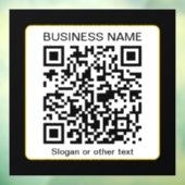 Bewerkbare scanbare QR-code + uw bedrijfsnaam Raamsticker (Vel 3)
