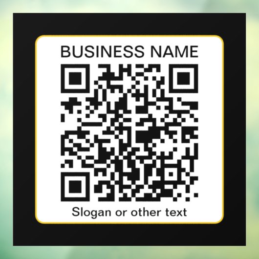 Bewerkbare scanbare QR-code + uw bedrijfsnaam Raamsticker (Vel 3)
