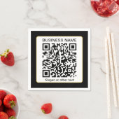 Bewerkbare, scanbare QR-code + uw bedrijfsnaam Servet (Insitu)