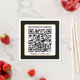 Bewerkbare, scanbare QR-code + uw bedrijfsnaam Servet