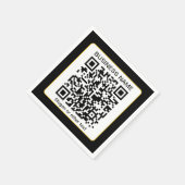 Bewerkbare, scanbare QR-code + uw bedrijfsnaam Servet (Hoek)