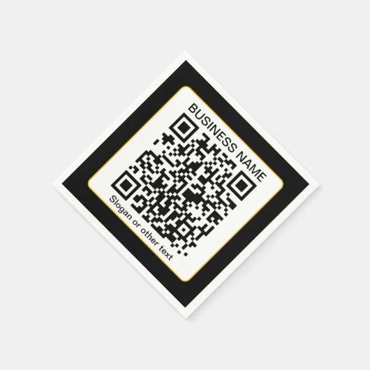 Bewerkbare, scanbare QR-code + uw bedrijfsnaam Servet (Hoek)