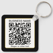 Bewerkbare, scanbare QR-code + uw bedrijfsnaam Sleutelhanger (Achterkant)