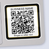 Bewerkbare, scanbare QR-code + uw bedrijfsnaam Sticker