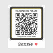 Bewerkbare, scanbare QR-code + uw bedrijfsnaam Sticker (Vel)