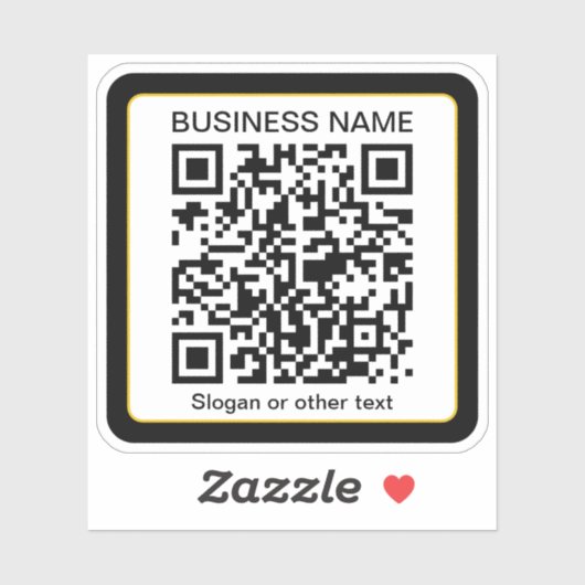 Bewerkbare, scanbare QR-code + uw bedrijfsnaam Sticker (Vel)