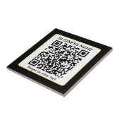 Bewerkbare, scanbare QR-code + uw bedrijfsnaam Tegeltje (Zijkant)