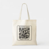 Bewerkbare, scanbare QR-code + uw bedrijfsnaam Tote Bag (Achterkant)