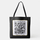 Bewerkbare, scanbare QR-code + uw bedrijfsnaam Tote Bag (Voorkant)