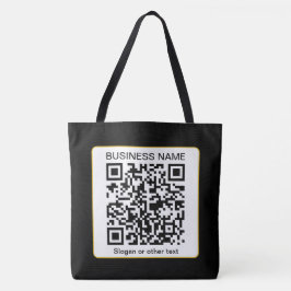 Bewerkbare, scanbare QR-code + uw bedrijfsnaam Tote Bag