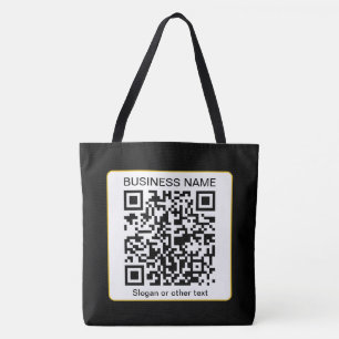 Bewerkbare, scanbare QR-code + uw bedrijfsnaam Tote Bag