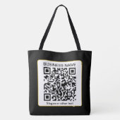 Bewerkbare, scanbare QR-code + uw bedrijfsnaam Tote Bag (Achterkant)
