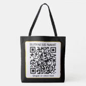 Bewerkbare, scanbare QR-code + uw bedrijfsnaam Tote Bag (Voorkant)