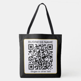 Bewerkbare, scanbare QR-code + uw bedrijfsnaam Tote Bag