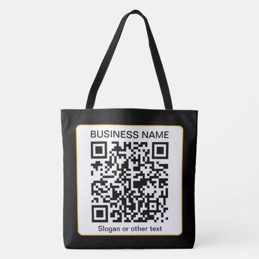 Bewerkbare, scanbare QR-code + uw bedrijfsnaam Tote Bag (Voorkant)