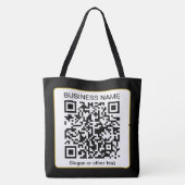 Bewerkbare, scanbare QR-code + uw bedrijfsnaam Tote Bag (Achterkant)